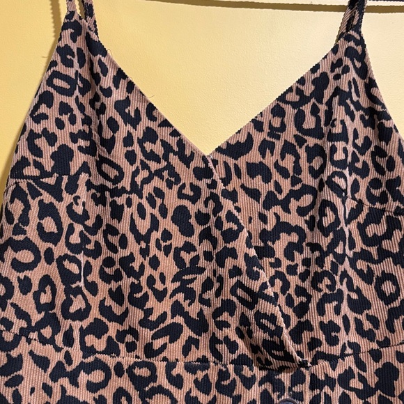 Lush Leopard Print Asymmetrical Dress - Black and Brown - Picture 5 of 10